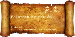 Polatsek Krisztián névjegykártya